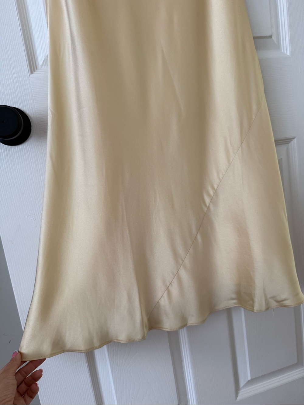 Reformation Lilibeth Silk Dress Detachable Sheer Cape Blonde - Picture 9 of 14